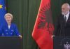 Presidentja e Komisionit Europian Ursula von der Leyen vlerësoi në Tiranë përparimin e Shqipërisë me hapjen e negociatave me BE-në