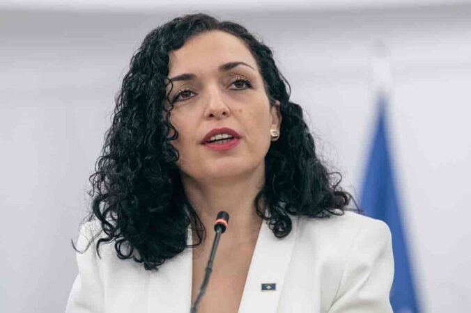 KOSOVO EU MEMBERSHIP - President Osmani, Office of the President of the Republic of Kosovo, Prishtina, Kosova, Republic of Kosova - 14 Dec 2022
