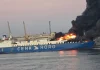 Momenti kur një dron rus godet anijen turke në portin e Odesës