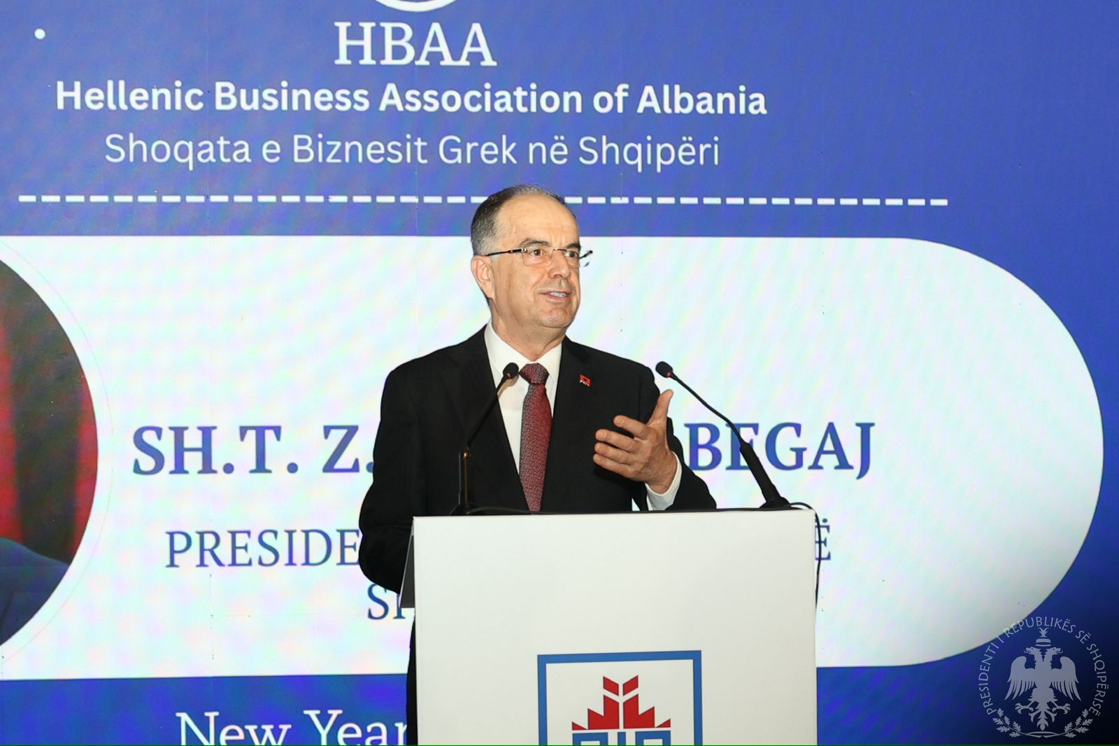 Presidenti Begaj mori pjesë në takimin e Shoqatës së Biznesit Grek në Shqipëri me rastin e  Ditës së Vasilopitës 