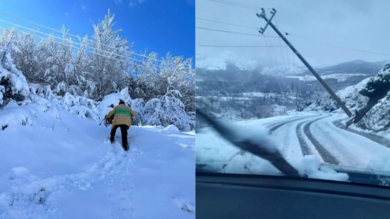 Dëmet nga dëbora dhe era  thyhen dhjetëra shtylla të tensionit në fshatrat e Librazhdit dhe Përrenjasit