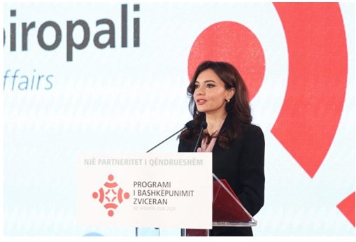 Minstrja Spiropali  Partneriteti me Zvicrën  i rëndësishëm për rrugëtimin europian të Shqipërisë dhe forcimin e institucioneve