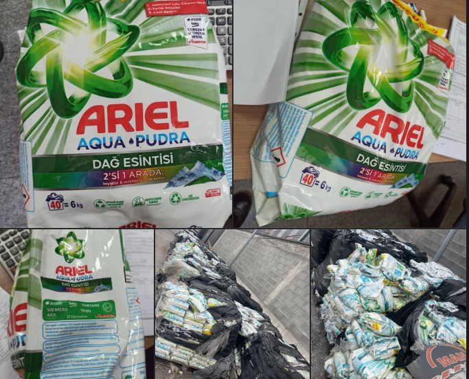 Dogana konfiskon mallra të falsifikuara me markën tregtare  Ariel 
