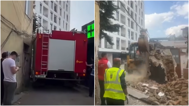 Bllokoi rrugën për zjarrfikësen  shembet farmacia pranë pallatit te QSUT që u përfshi nga zjarri