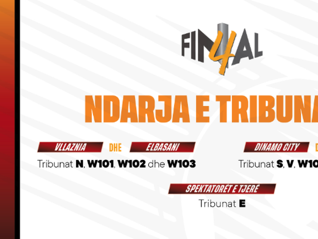  Final Four   Përcaktohet ndarja e tribunave për të gjitha ndeshjet  biletat shiten edhe fizikisht pranë stadiumit  Air Albania 
