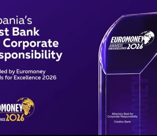 Euromoney kurorëzon Credins bank si “Banka më e Mirë për Përgjegjësinë Korporative 2026”