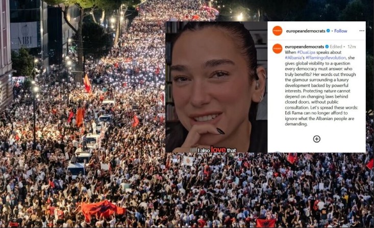 Demokratët Europianë  Dua Lipa i dha botës zërin e  Flamingo Revolution   Rama nuk mund të injorojë më shqiptarët