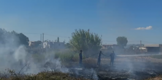 Zjarri përfshin sipërfaqen me bimësi në fshatin Lalm i Ri, flakët pranë disa banesave