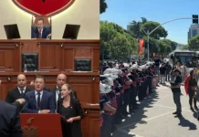 Protesta pranë Kuvendit, shoqërohen dy persona, tentuan të thyenin rrethimin e Policisë