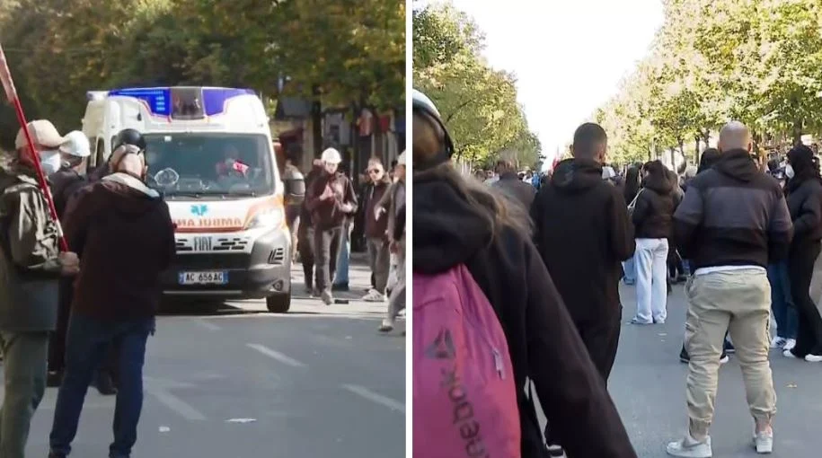 Tensione në protestë  nis hedhja e gurëve  lëndohet një gazetare