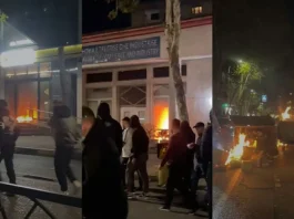 Protestuesit i vënë flakën Dhomës së Tregtisë dhe Industrisë, flakë edhe në një bankë dhe në koshat e mbeturinave në Rrugën e Kavajës