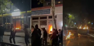 Protestuesit i vënë flakën Dhomës së Tregtisë dhe Industrisë, flakë edhe në një bankë dhe në koshat e mbeturinave në Rrugën e Kavajës